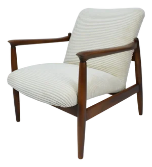 Vintage Armchair in Beige Cord by E. Homa, 1960s