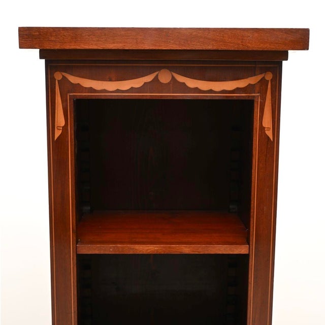 Brown Slim Antique Georgian Open Bookcase, 1900 For Sale - Image 8 of 11