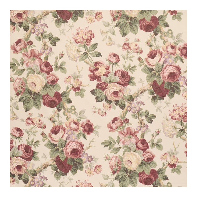 Sample - Schumacher Nancy Floral Fabric in Bordeaux For Sale