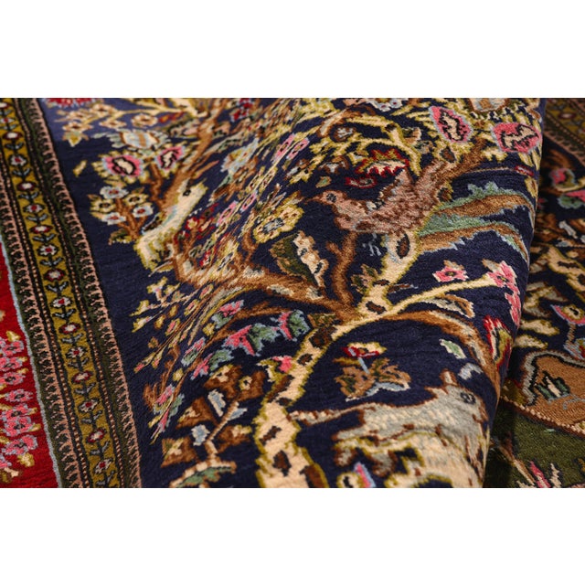 Vintage Persian Tree of Life Qum Rug, 04'07 X 06'05 For Sale In Dallas - Image 6 of 10