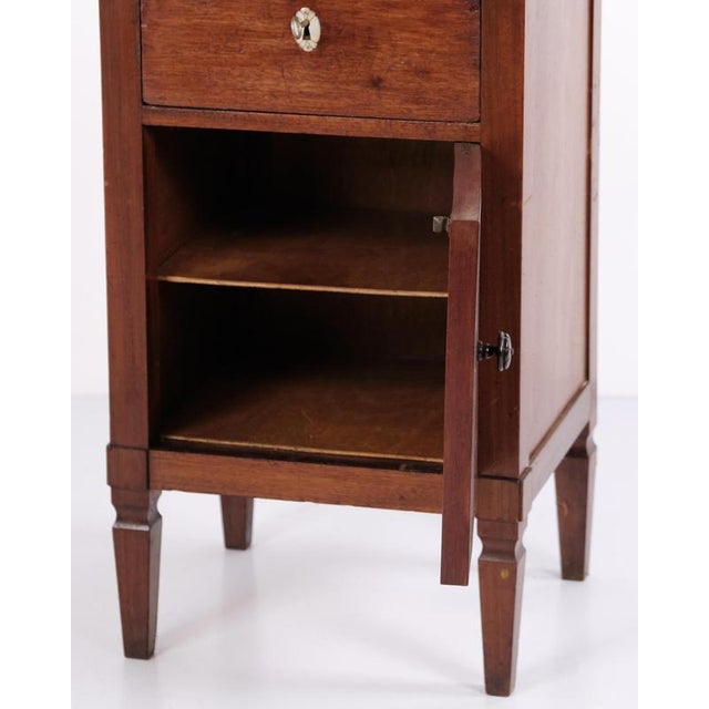 1930s Mahogany Bedside Table with Marble Top, 1930s For Sale - Image 5 of 11