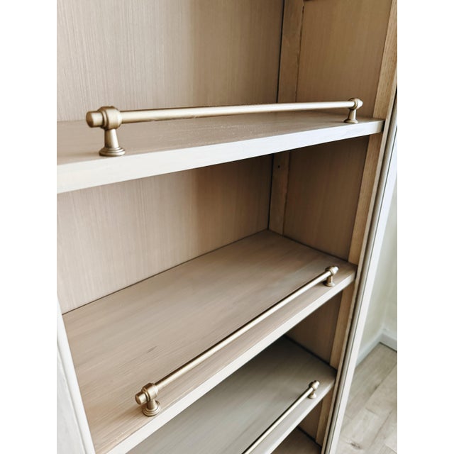 1970s Mid-Century Style Arched Display Cabinet With Brass Gallery Rails For Sale - Image 4 of 14