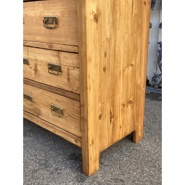 Pine Chest of Six Drawers of Equal Depth For Sale - Image 11 of 15