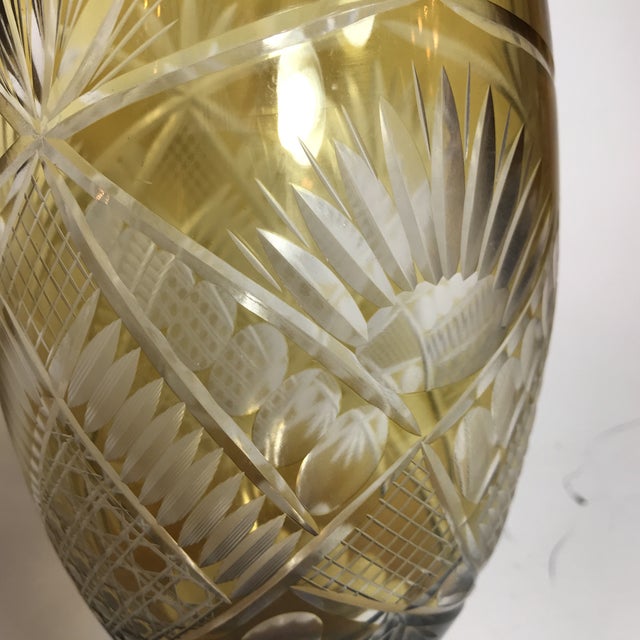 1940s Etched Bohemian Glass Vase Chairish
