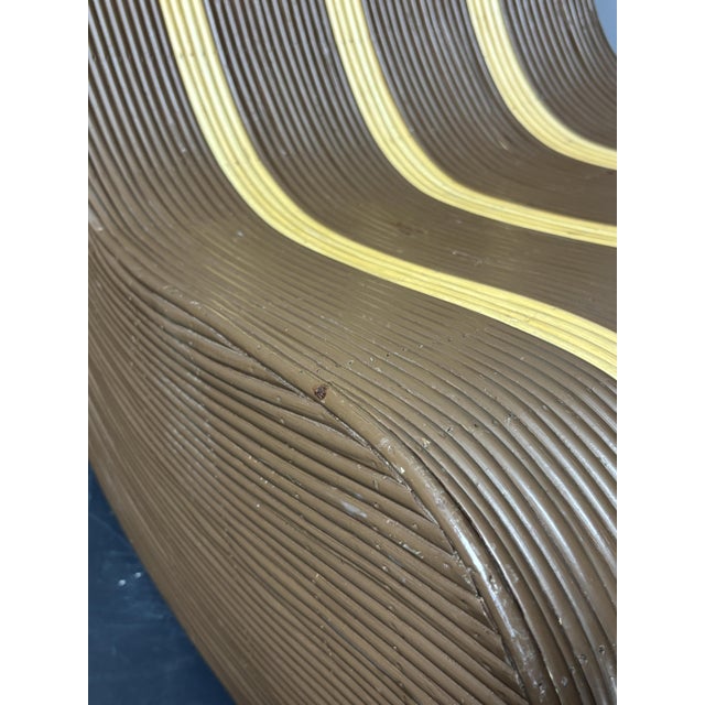 Wood Curvy Wavy Pencil Reed Rattan and Bamboo Lounge Chair, 1970s For Sale - Image 7 of 18