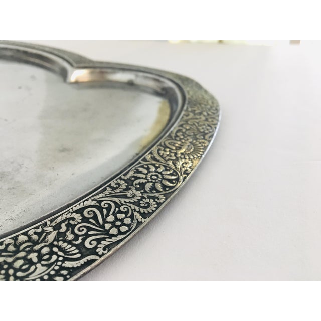 Metal Victorian Aesthetic Movement Silverplate Tray With Greenman Face by Meridian For Sale - Image 7 of 13