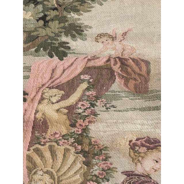 Mid-Century French Jacquard Tapestry with Embarkation for Cythera Motif in the style of Aubusson, 1950s For Sale - Image 12 of 18