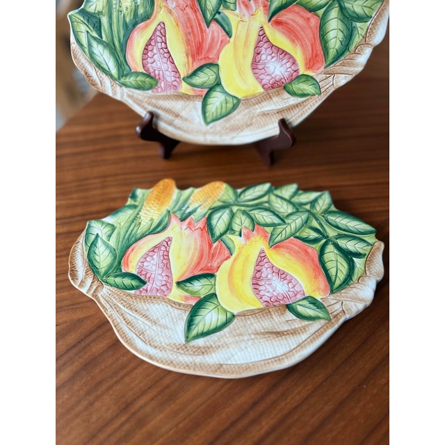 Vintage Italian Ceramic Trivets Hand-Painted for Neiman Marcus - Set of 2 For Sale - Image 4 of 6