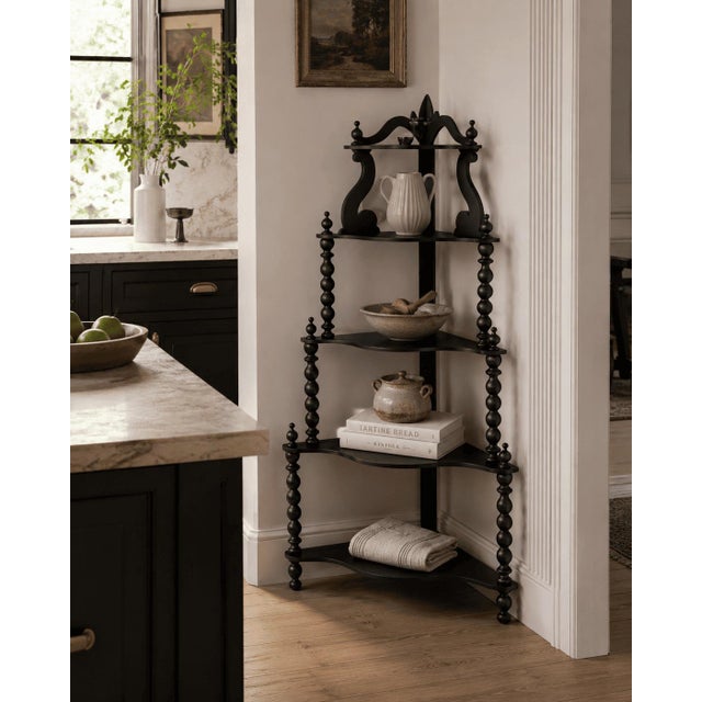 Corner Cabinet with Shelves Etagère, 1890s For Sale - Image 6 of 7