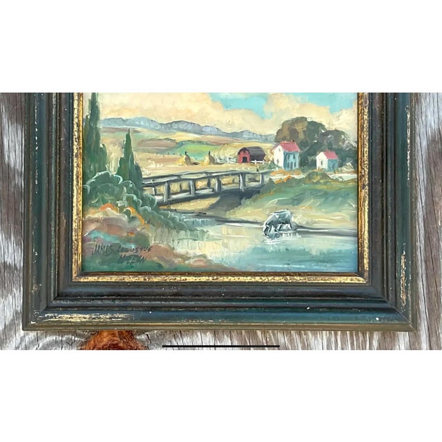 Vintage Boho Original Oil Painting Signed James Augustus McLean For Sale - Image 9 of 12