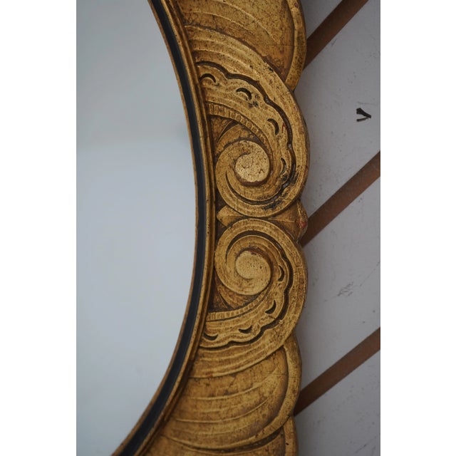 Glass Vintage Square Gold Leaf Finish Decorator Leaf Mirror For Sale - Image 7 of 9