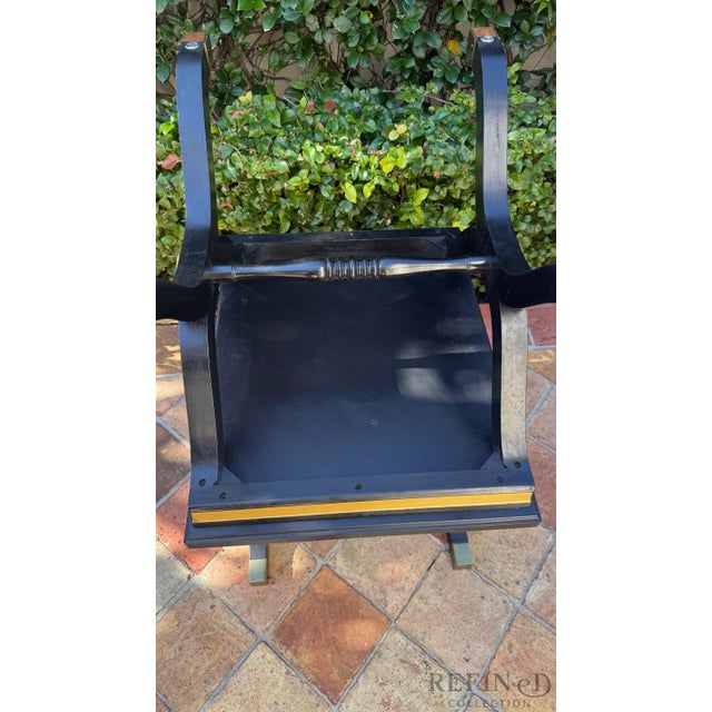 Pair of Hollywood Regency Black Lacquer & Gilt Side Tables by Heritage Furniture, Circa 1980s For Sale - Image 14 of 15