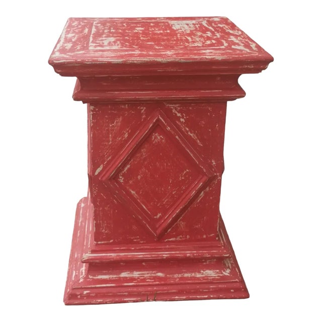 Antique Red Wooden Stand For Sale - Image 9 of 11
