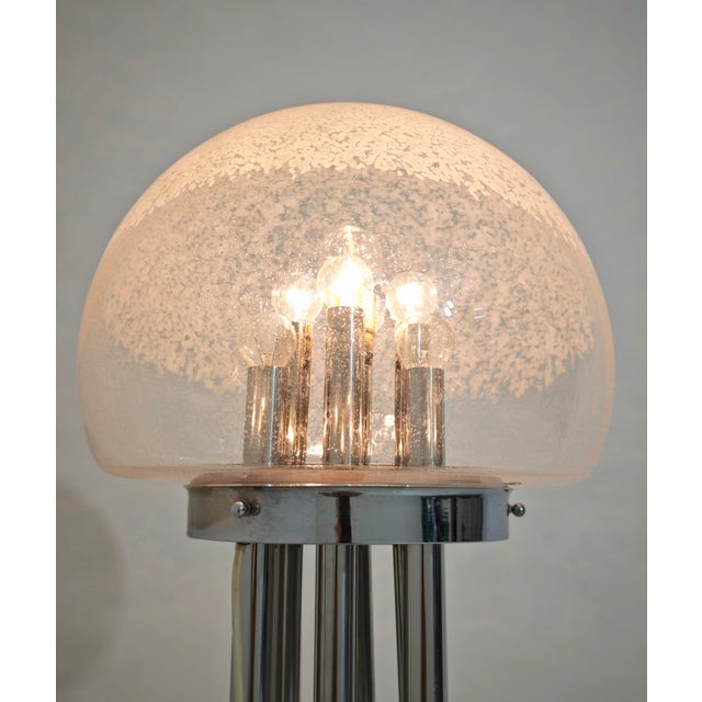Mid-Century Modern Space Age Chrome and Murano Glass Floor Lamp, Italy, 1970s For Sale - Image 14 of 17
