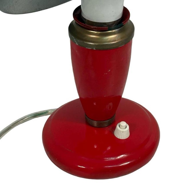Vintage Space Age Mushroom Lamp with Clamped on Shade, 1960s For Sale - Image 4 of 9
