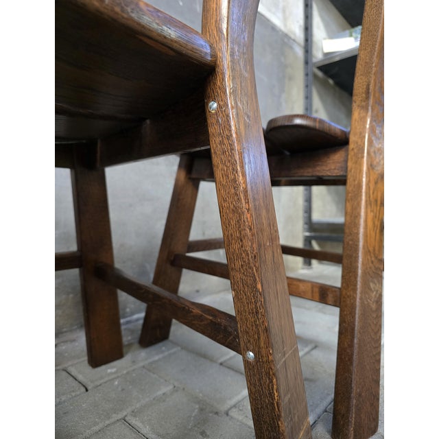 Brutalist Oak Dining Chairs, 1970s, Set of 4 For Sale - Image 18 of 18