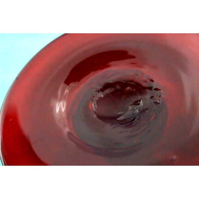 Scarlet Red Blown Murano Glass Vase by Paolo Venini, Venice, Italy, 1930-1950 For Sale - Image 13 of 14