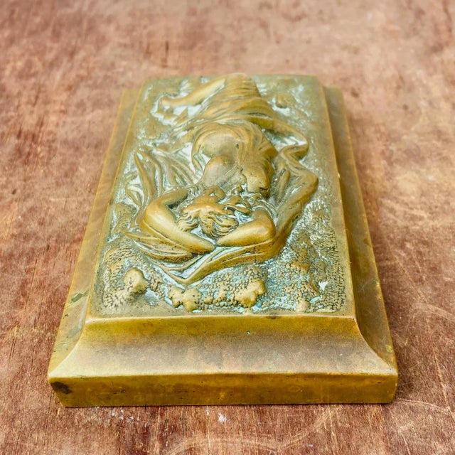 1800s Heavy Bronze Figurine Paperweight For Sale - Image 4 of 10