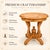 Solid Wood Carved Round Side Table, Handcrafted Vintage Accent Lamp Table For Sale - Image 4 of 10