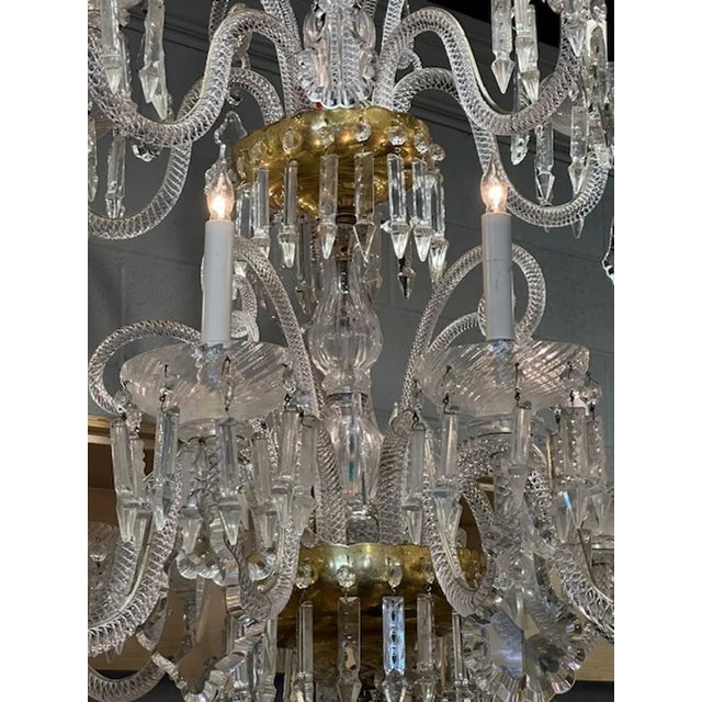 19th Century Italian Twist Glass Chandelier For Sale - Image 5 of 9