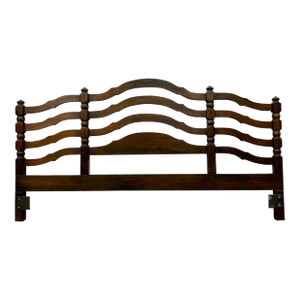 Vintage King Size Country French Louis XV Style or Shape Ladderback Headboard