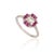 14k White Gold Ruby & Emerald-Cut Diamond Art Deco Cluster Ring Size 5 For Sale - Image 4 of 15