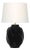 AERIN by Visual Comfort Signature Idalia 28" Sculpted Table Lamp in Raven Black with Linen Shade For Sale