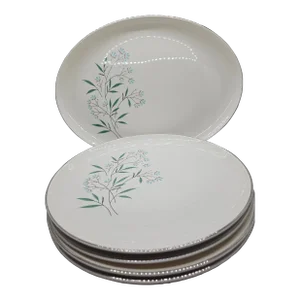 Taylor Smith Taylor Tst * Petal Lane Dinner Plate Homemaker Four (4) Plates/Platter Set 1959 Vintage