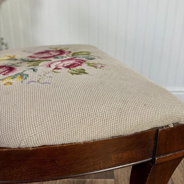 Vintage Neoclassical Needlepoint Splat-Back Chair For Sale - Image 9 of 11