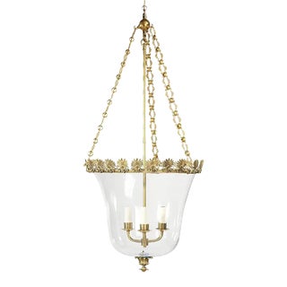 Regency Palmette Cloche Lantern in Brass For Sale