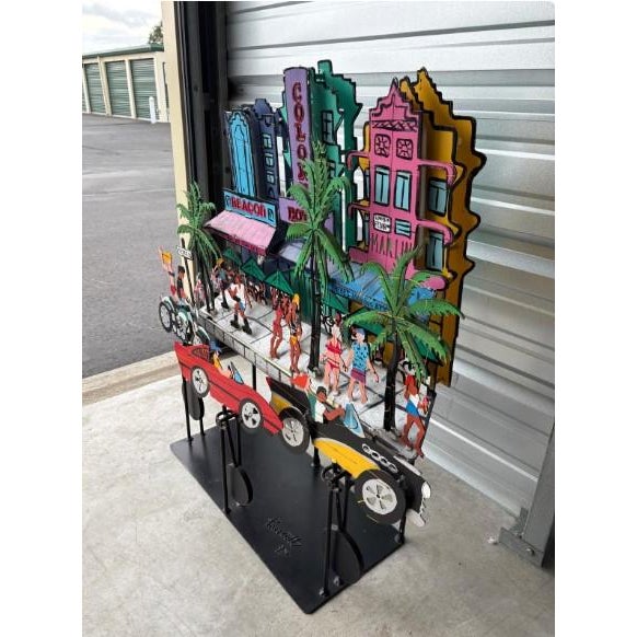 1st of 60 Art Deco Limited Edition “South Beach Kool” Metal Kinetic Sculpture by Fredrick Prescott For Sale - Image 4 of 8