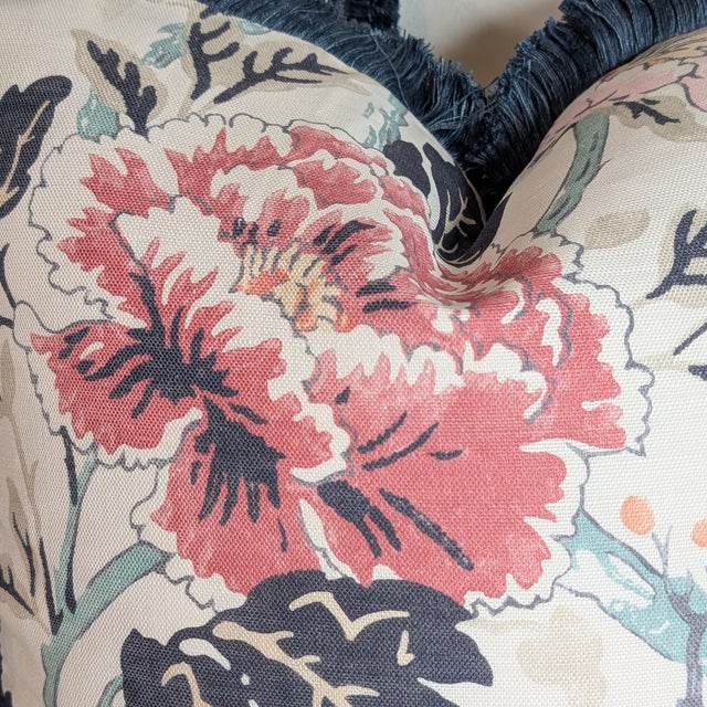 Textile Lee Jofa Inisfree Floral Pillows in Sunset With Brush Fringe For Sale - Image 7 of 7