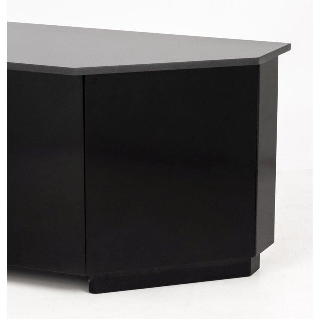 Black Postmodern Black Lacquer & Granite Sideboard For Sale - Image 8 of 10