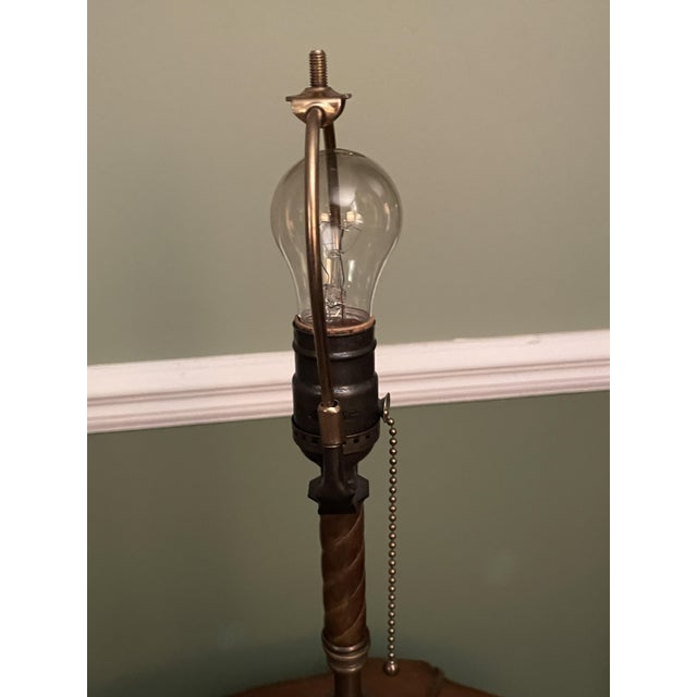 Vintage Victorian Table Lamp by Handley Industries & Lavish Lamps Beaded Fringe Shade For Sale - Image 12 of 16