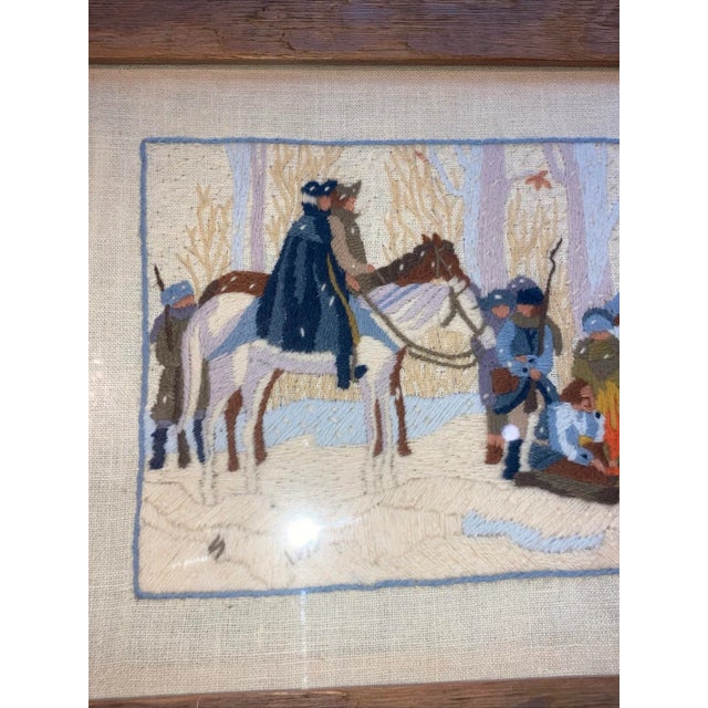 Vintage Winter Scene George Washington at Valley Forge Spirit of 76 America Winter scene, horses and camp fire Rustic...