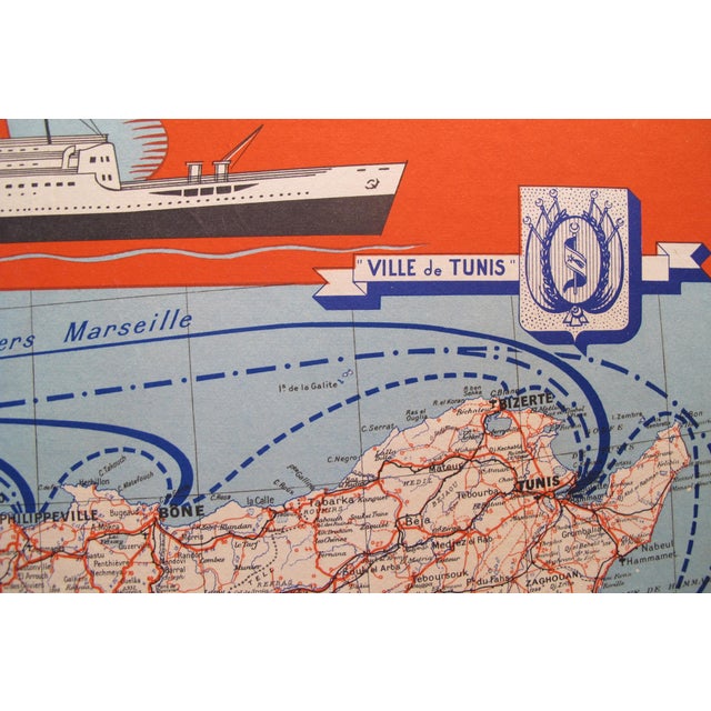 Date: 1950 Size: 39 x 25 inches Artist: Unknown This map was created by the Compagnie Generale Tansatlantique (General...