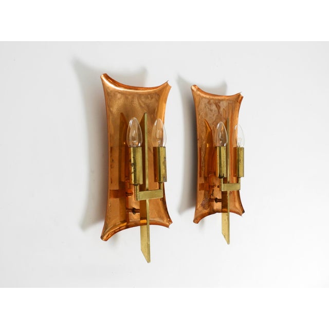 Large Mid-Century Church Wall Lamps in Copper and Brass, 1950s, Set of 2 For Sale - Image 4 of 18