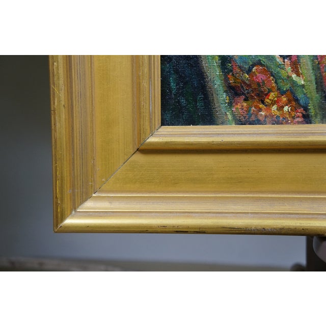 Late 20th Century La Table Sous La Tonnelle Under the Arbor Oil Painting After Henri Le Sidaner For Sale - Image 4 of 11