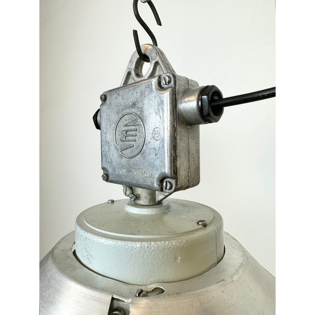 Gray Industrial Aluminium Light with Glass Cover from Elektrosvit, 1970s For Sale - Image 8 of 16