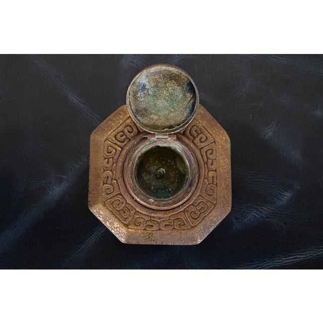 Tiffany Studios New York Zodiac Bronze Inkwell For Sale In South Bend - Image 6 of 12