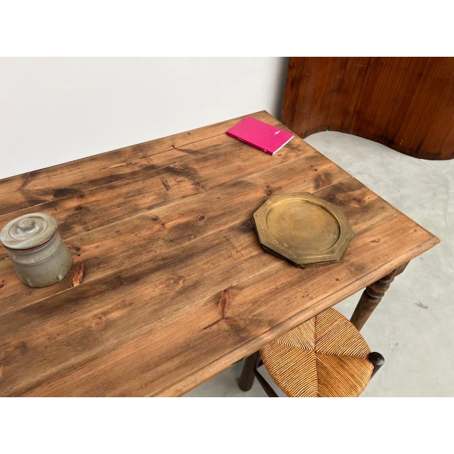 Antique Farm Table with 3 Drawers, 1950s For Sale - Image 6 of 18