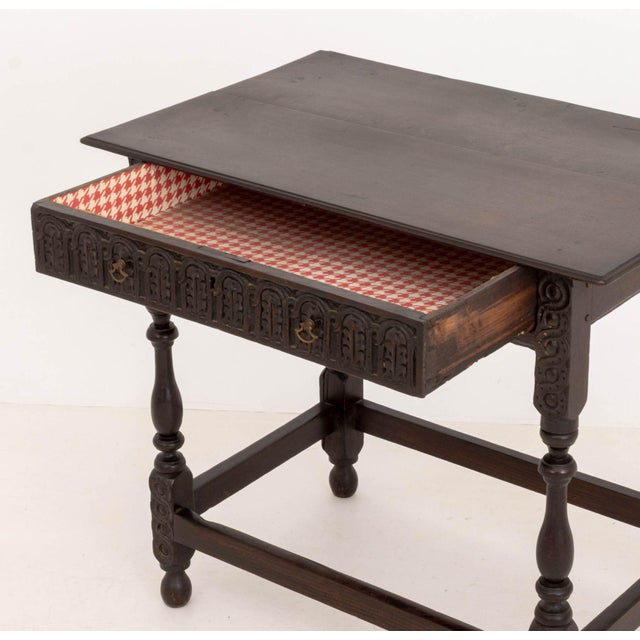 Wood Spanish Baroque Style Oak Side Table For Sale - Image 7 of 9