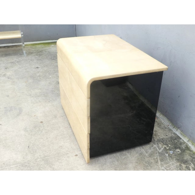 Beige Seductive 1970's Lift Top Goat Skin Chest of Drawers For Sale - Image 8 of 13