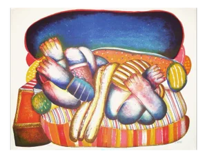 1970s Abraham Hadad "Femme Sur Canapé"