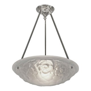 French Art Deco Pendant Light by Degue - 1930 France For Sale