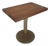 Coffee Table with Heavy Metal Base and Teak Wood Top, 1970s For Sale