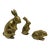 Vintage Bunny Rabbit Brass Figurines - A Set of 3 For Sale