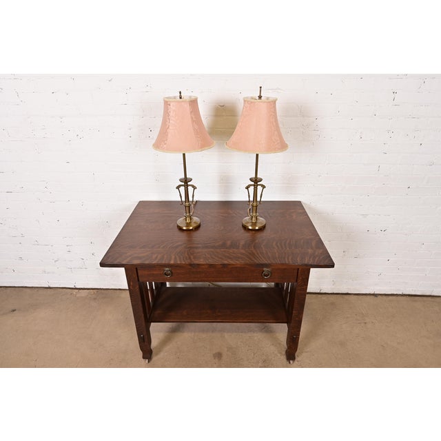 Ralph Lauren Style Art Deco Brass Table Lamps, Pair For Sale - Image 14 of 15