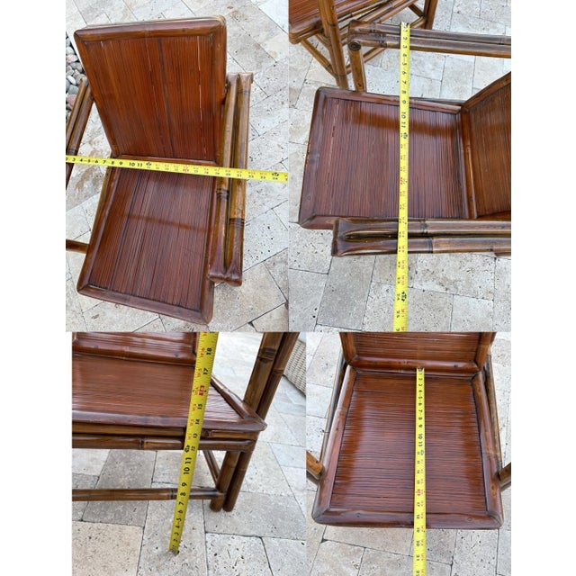 Early 20th Century Antique Chinese Qing Dynasty Ningbo Bamboo Lounge Chairs, a Pair For Sale - Image 10 of 11