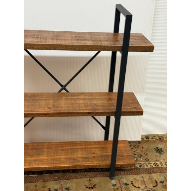 Wood Industrial Style Bookshelf For Sale - Image 7 of 12